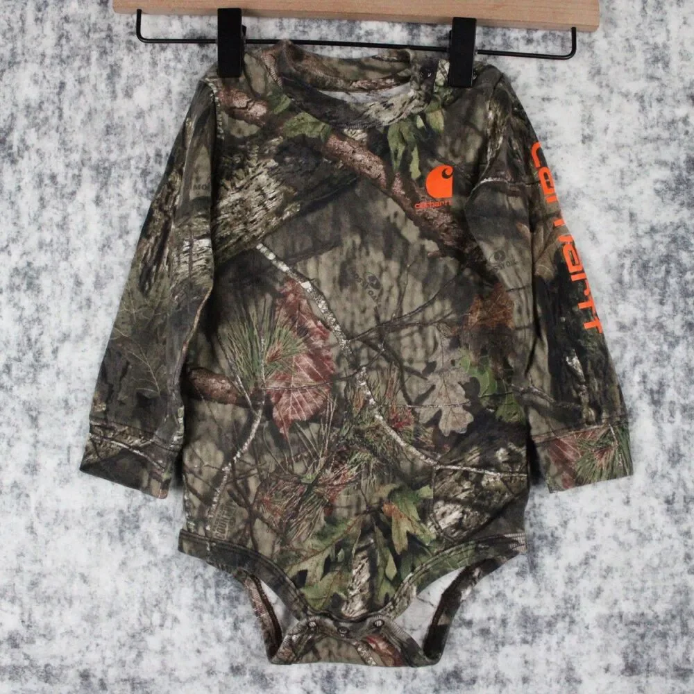 Carhartt Kids 24M Camo Long Sleeve One Piece Mossy Oak Hunting Outdoors